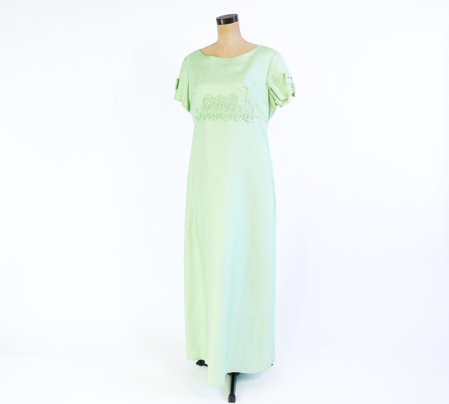 1960s Mint Green Evening Dress, 36" Waist
