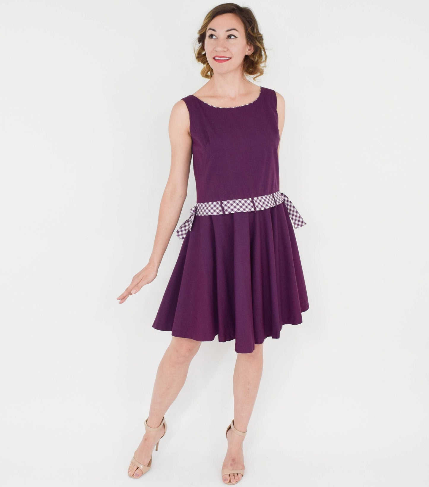 1950s Purple Cotton Sundress, Medium