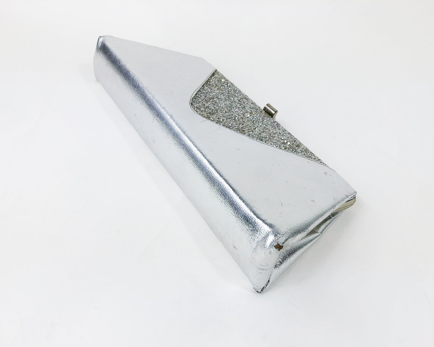 | Metallic Faux Leather Evening Bag