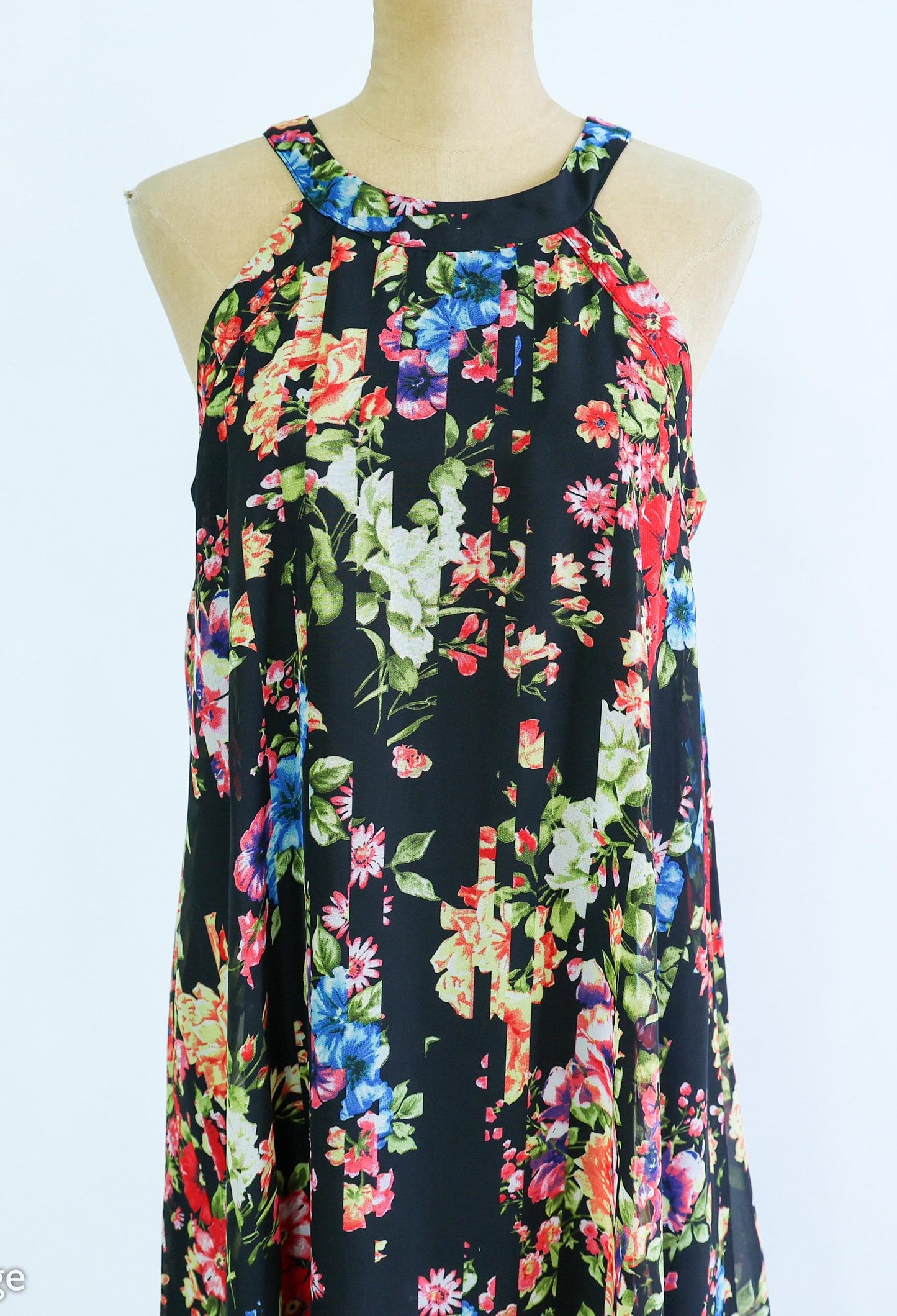 Betsey Johnson | 1990s Floral Mimi Dress  | 90s Black Sleeveless Print Mini Dress | Betsey Johnson | Size 10