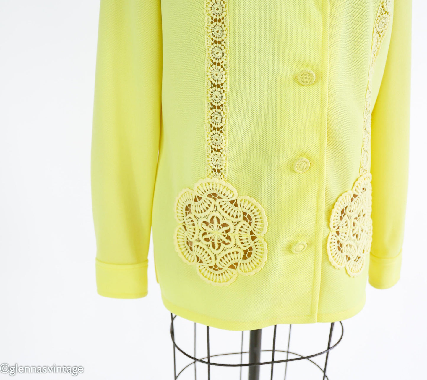 1960s Yellow Polyester Top & Pants Set, Large