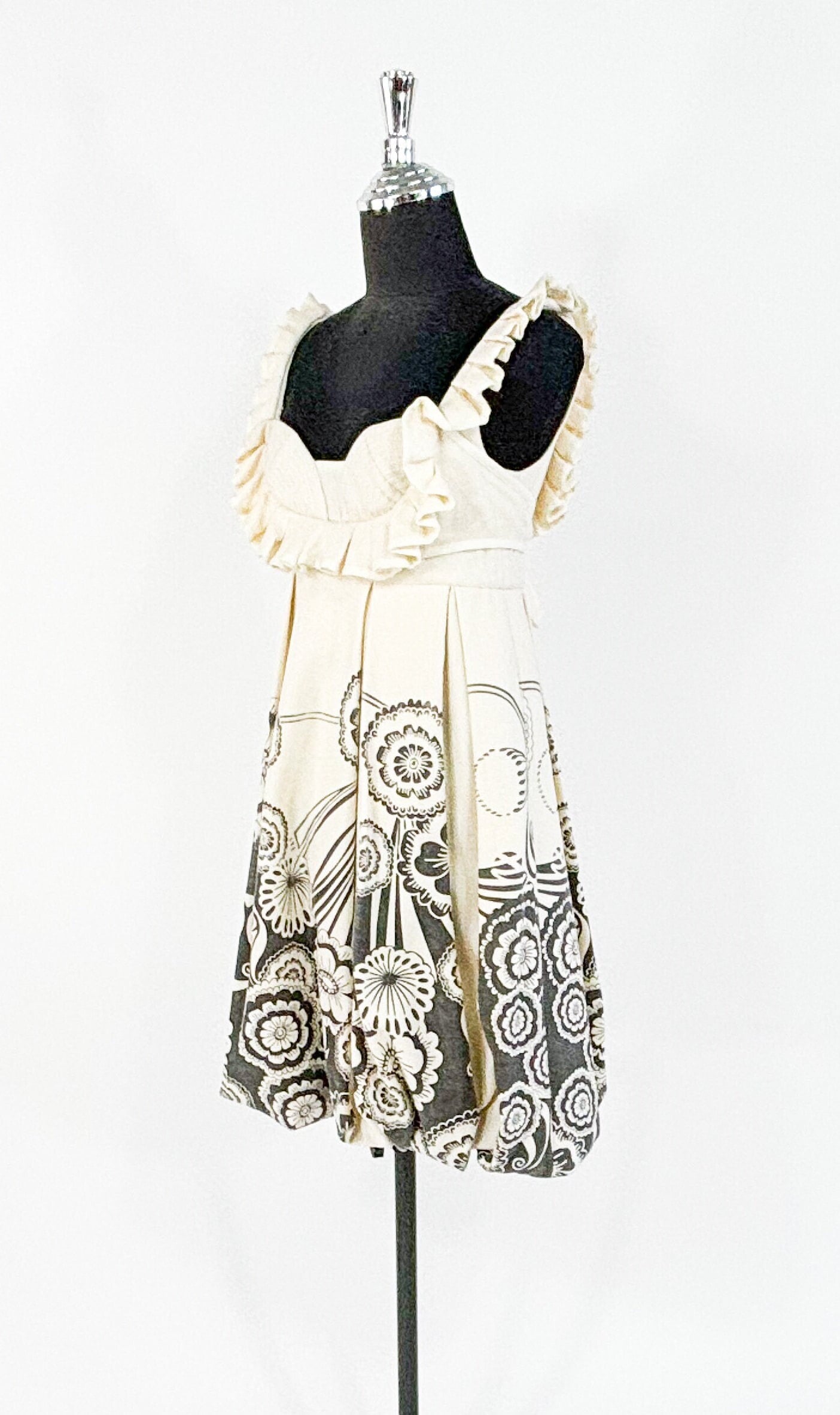 1990s White Wool Sleeveless Dress Sundress, Small
