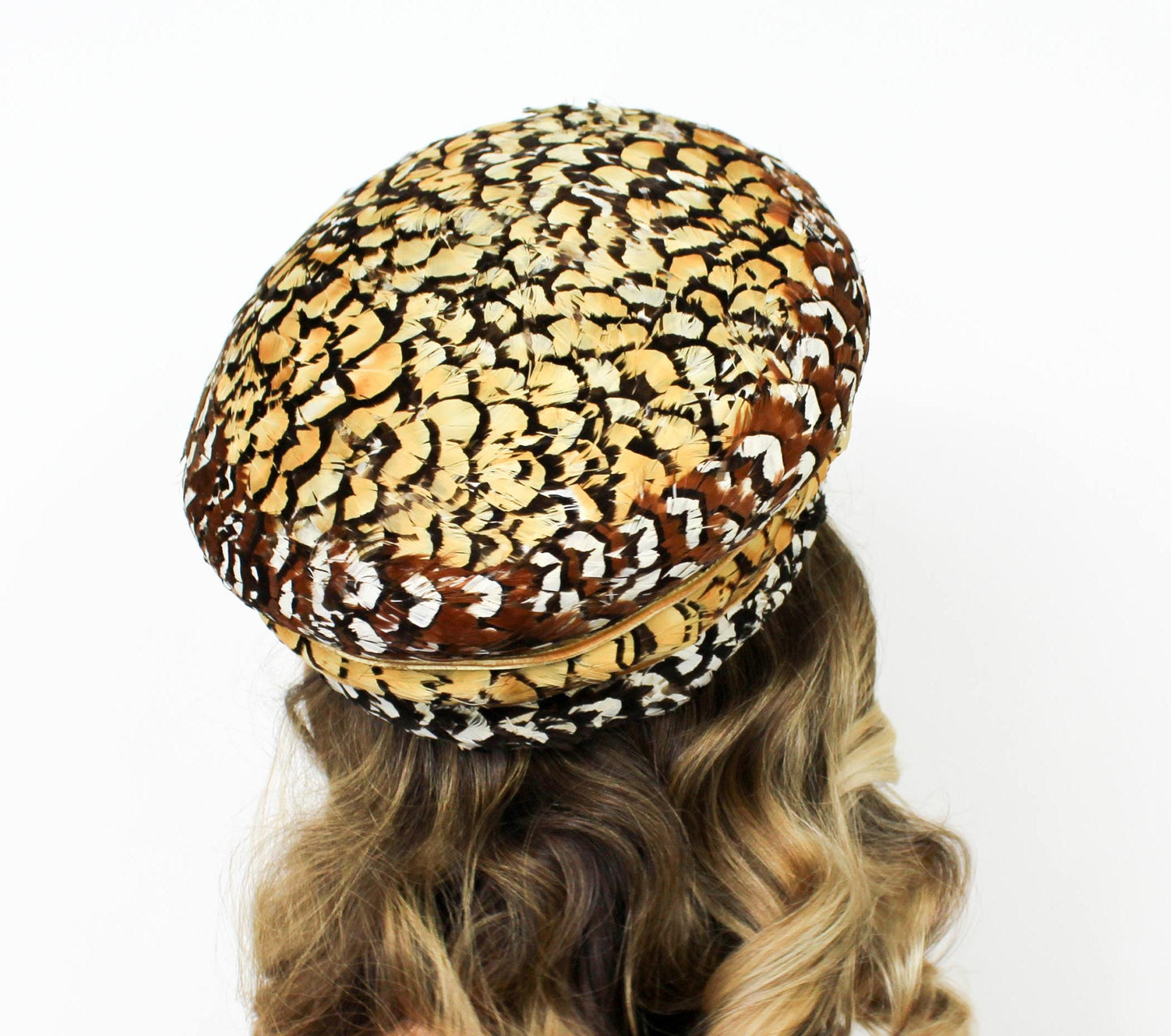 1960s Brown Quail Feather Hat Jack McConnell
