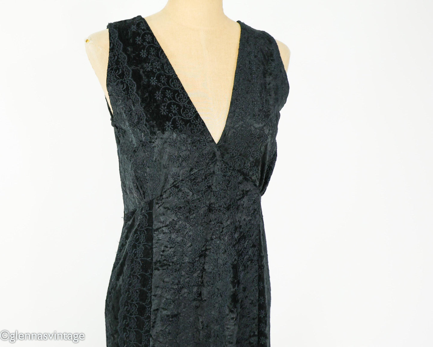 1980s does 1930s Style Velvet Maxi Dress, Medium