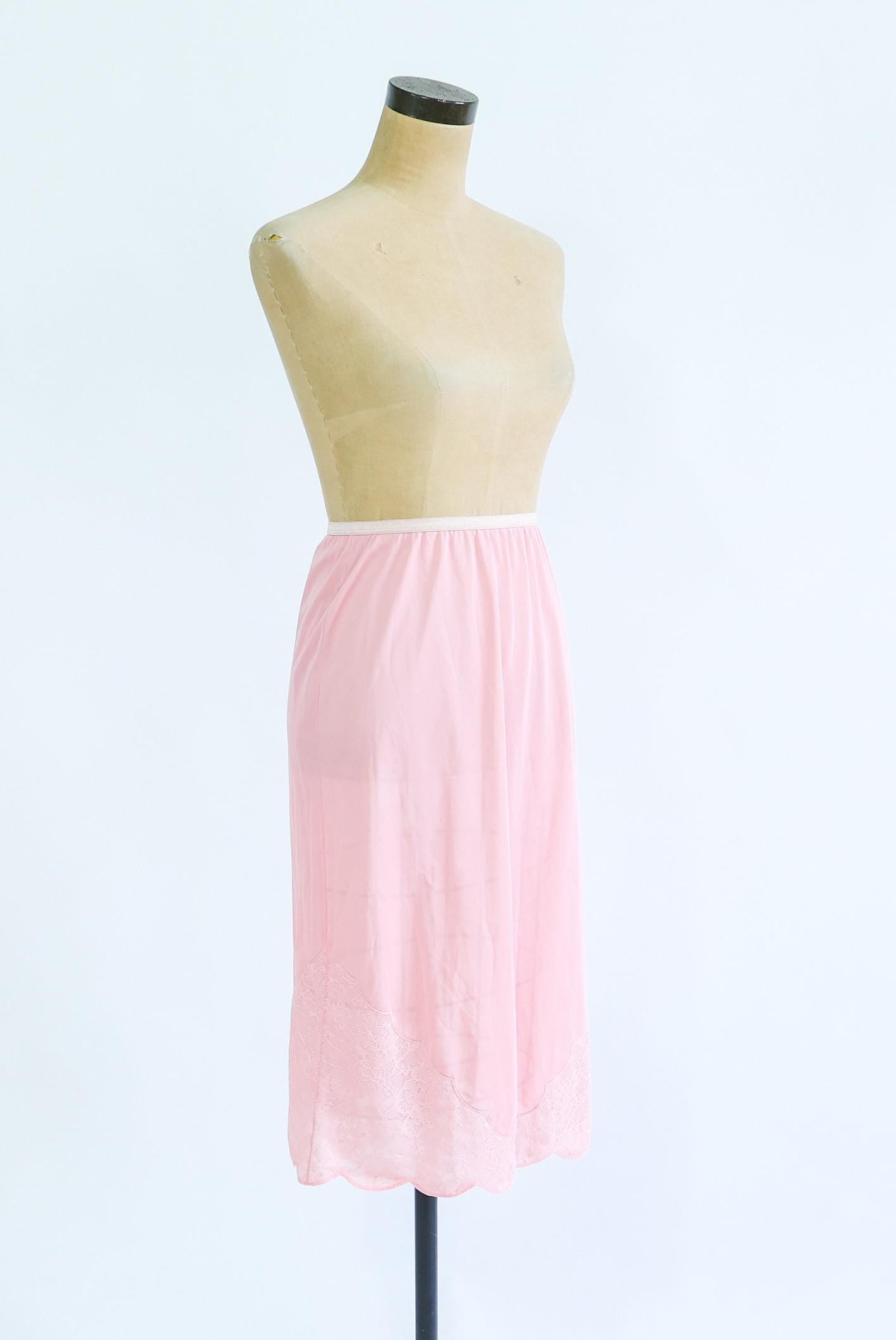 1950s Pink Nylon Half Slip, Medium