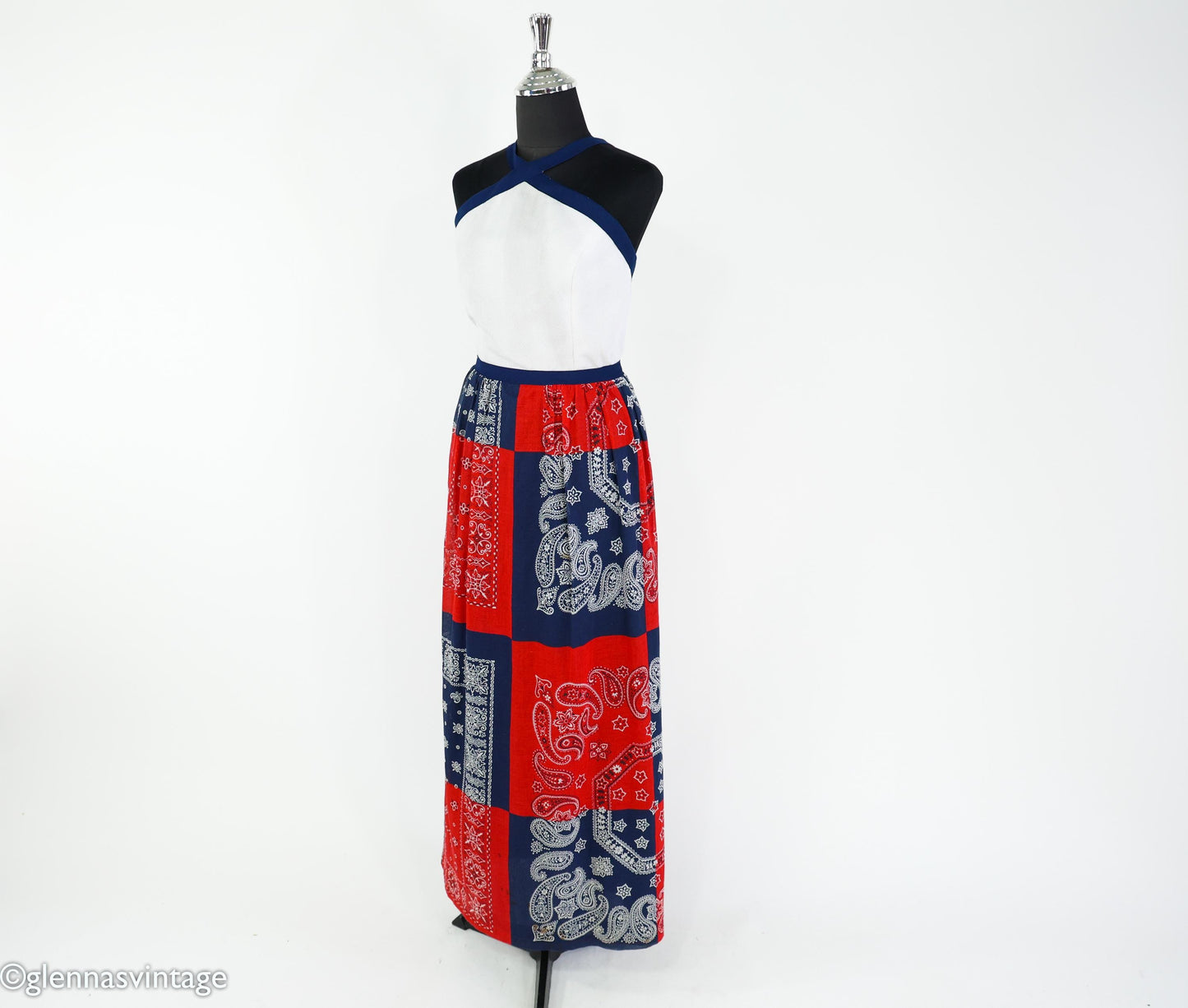 1970s Halter Maxi Dress, Small
