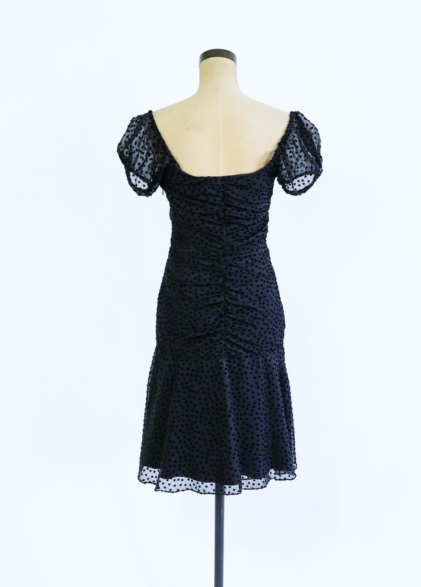 Betsey Johnson 1990s Black Polka Dot Party Dress, Small