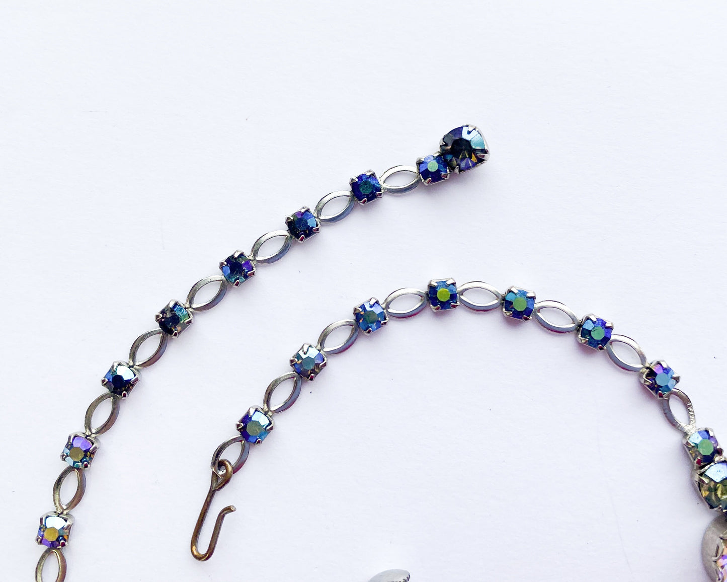 1950s AB Rhinestone Necklace & Earrings Set