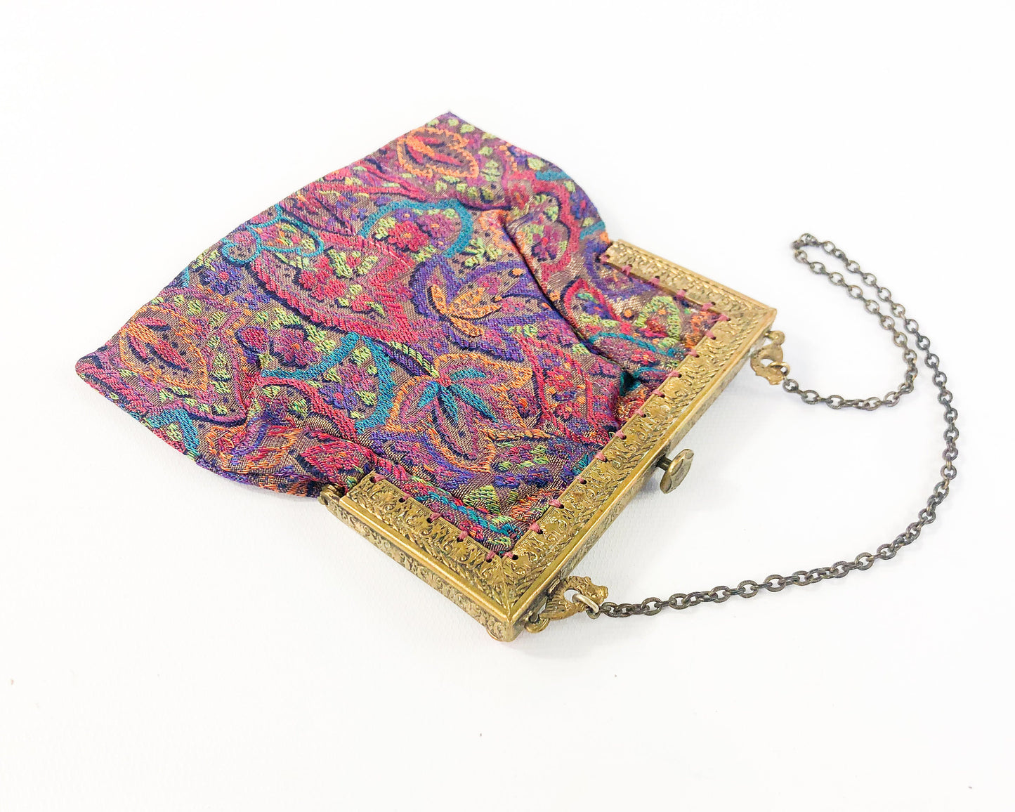 1900s Tapestry Evening Purse | Silk Tapestry Handbag | Downton Abby