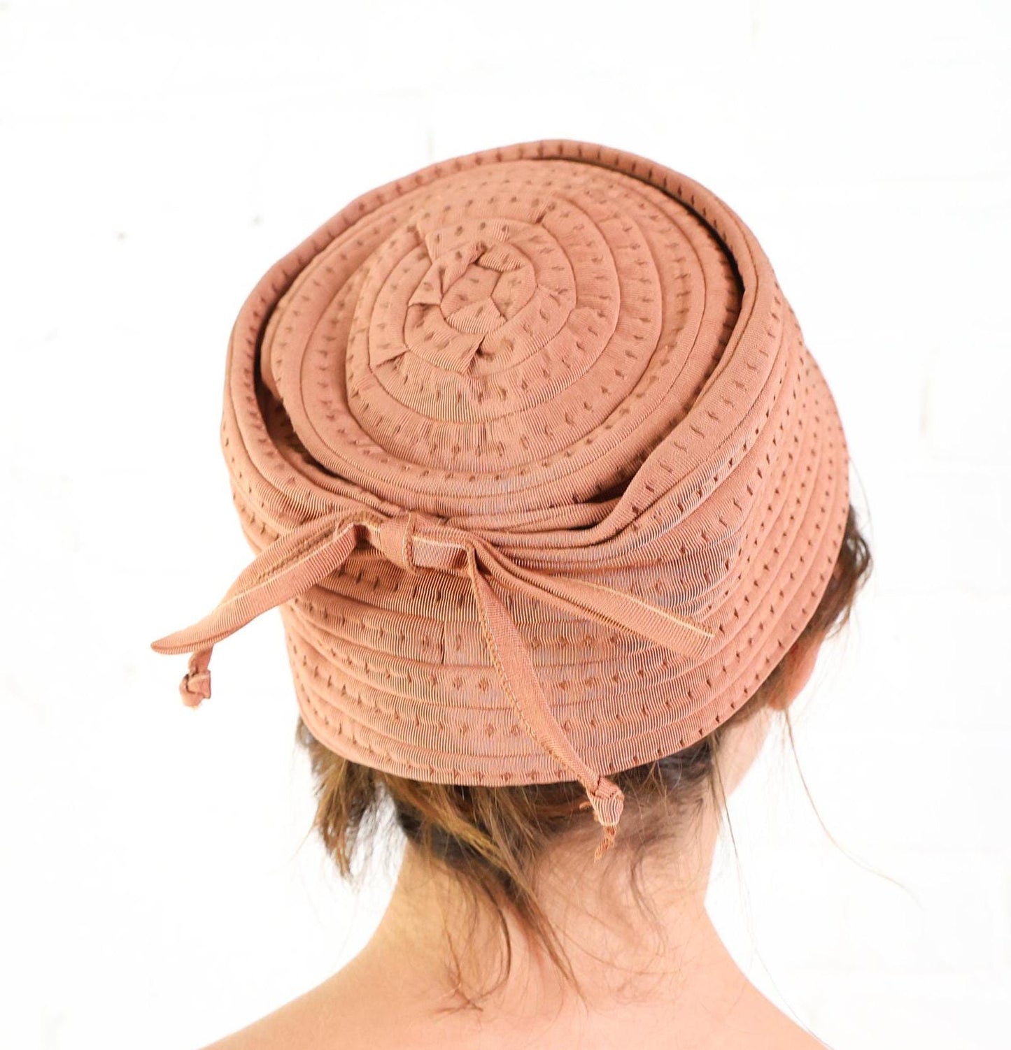 1940s Brown Ribbon Hat by Joseph Magnin