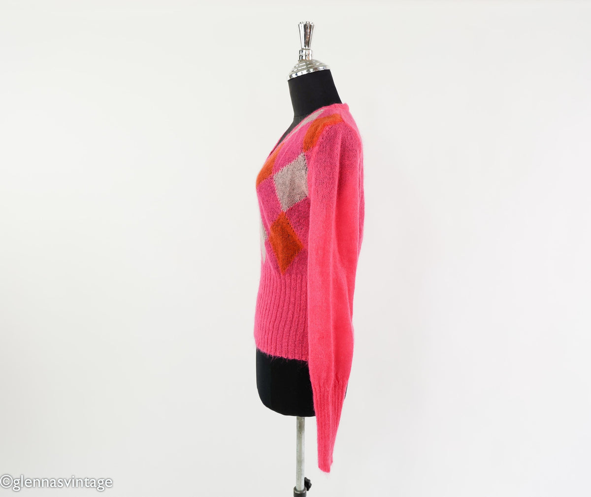 1980s Bright Pink Mohair Sweater, Medium
