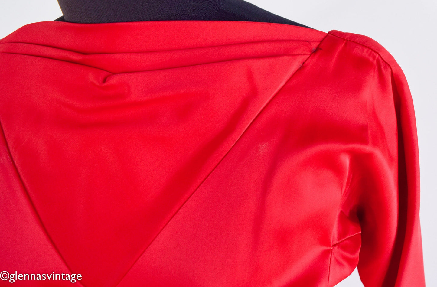 1950s Red Satin Party Dress, Holiday Party, Small