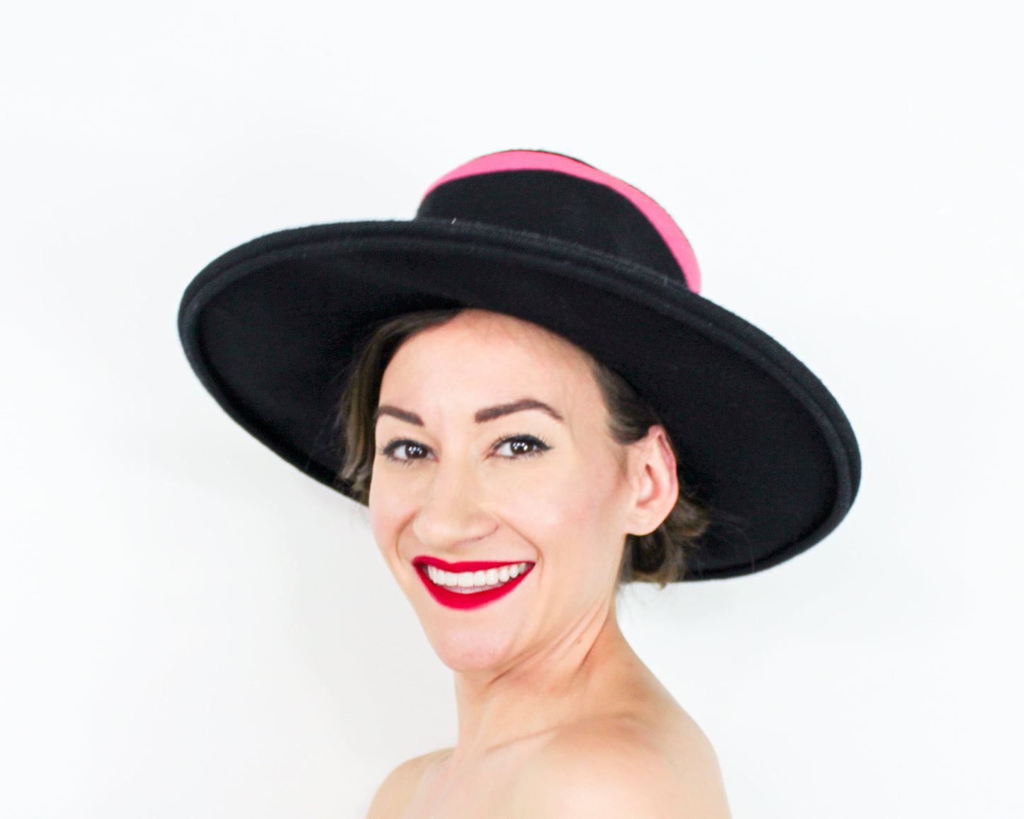 1980s Mr. Blackwell Pink Stripe Wool Hat