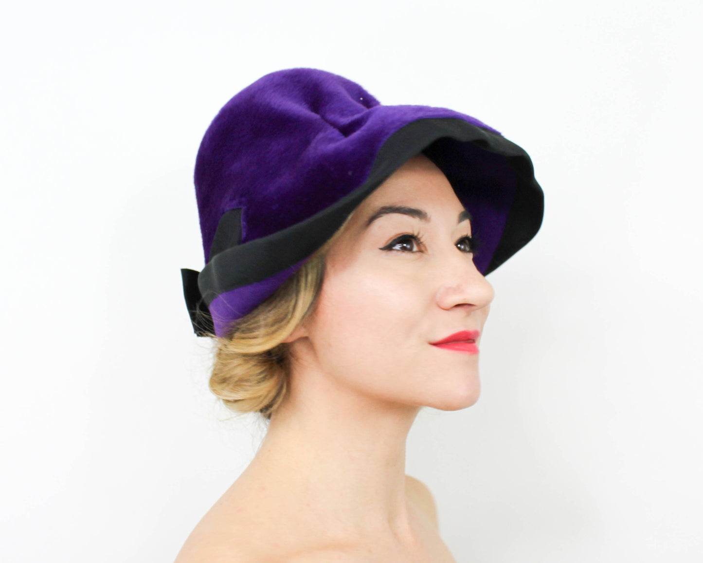 1960s Mr. John Jr. Purple Velour Hat