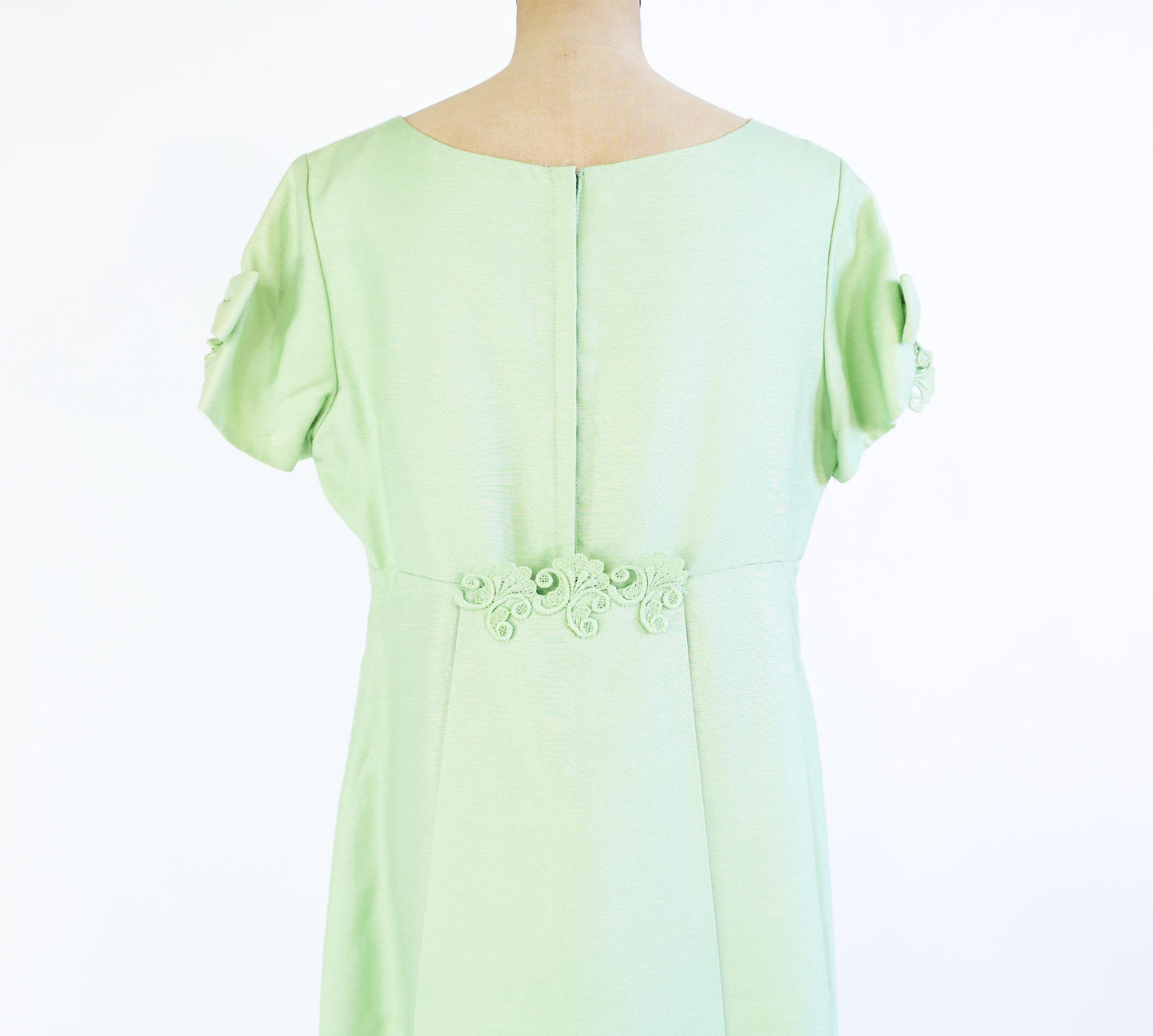 1960s Mint Green Evening Dress, 36" Waist