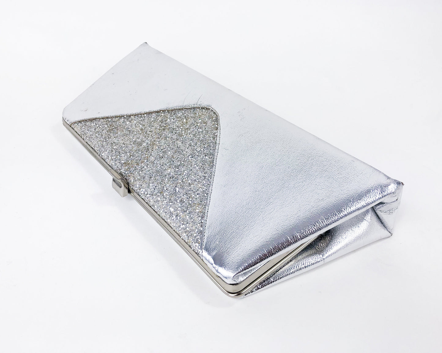 | Metallic Faux Leather Evening Bag