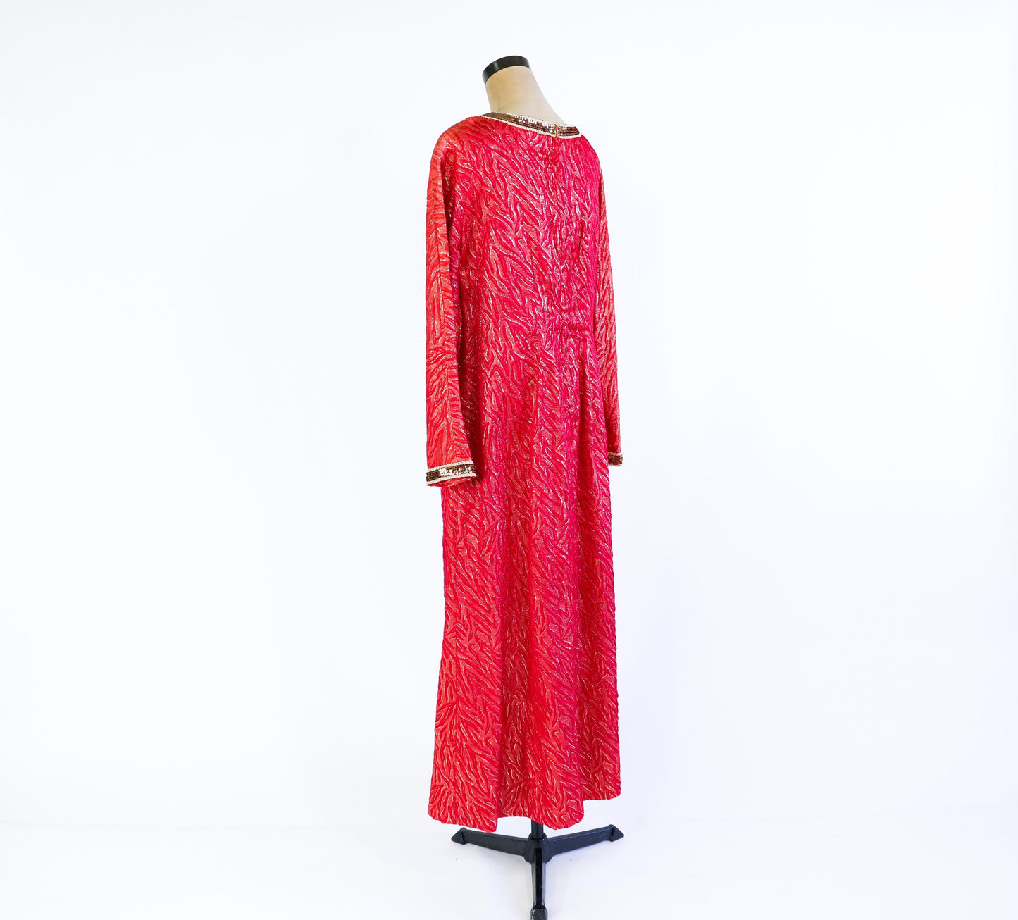 1970s Metallic Red Evening Dress Set, Extra Large