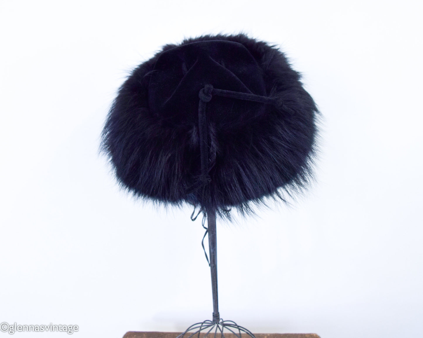 1940s Black Wool Velour Hat, Made in France