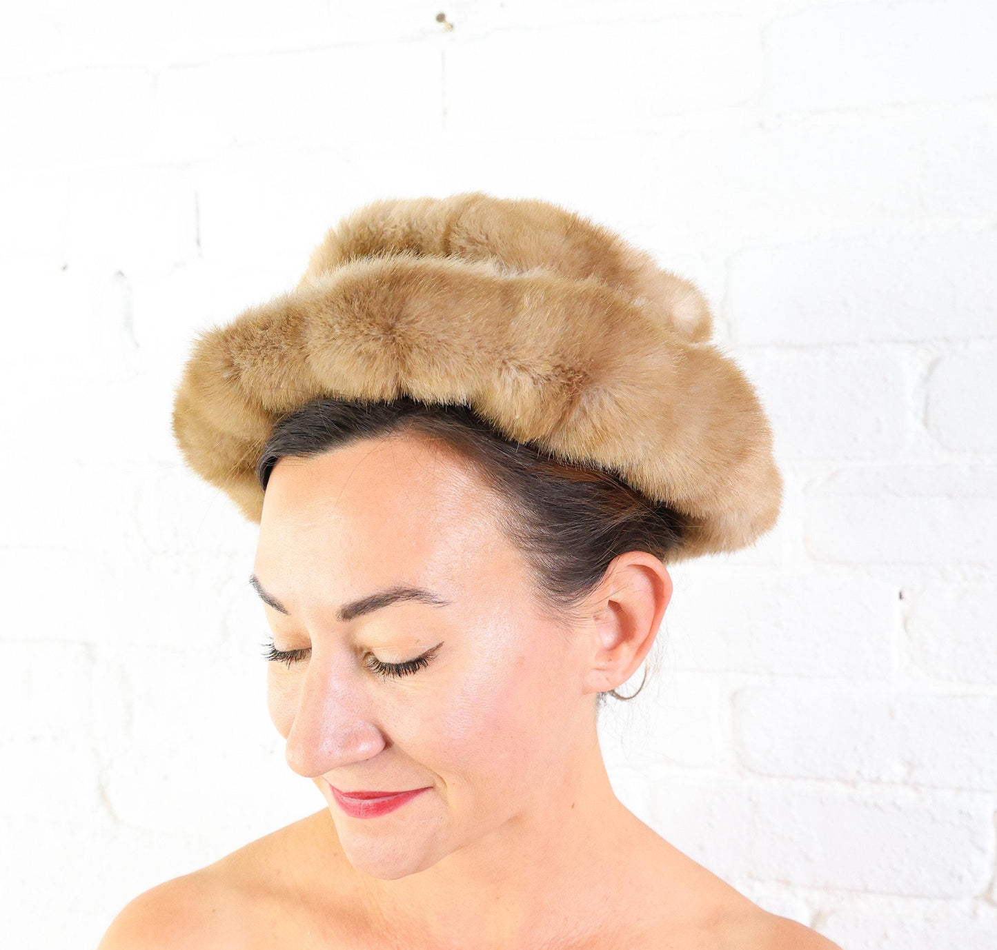 1960s Jackie O Faux Fur Hat