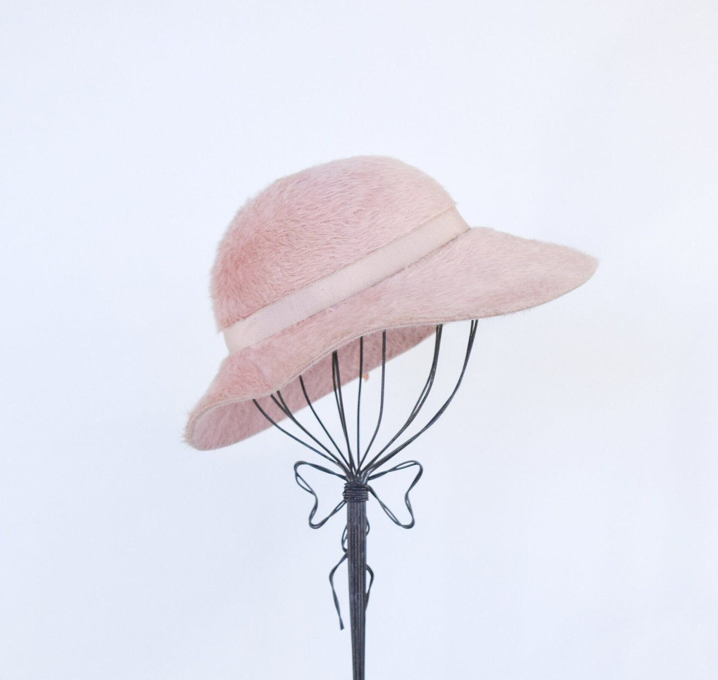 1950s Vintage Pink Mohair Hat by Neiman Marcus