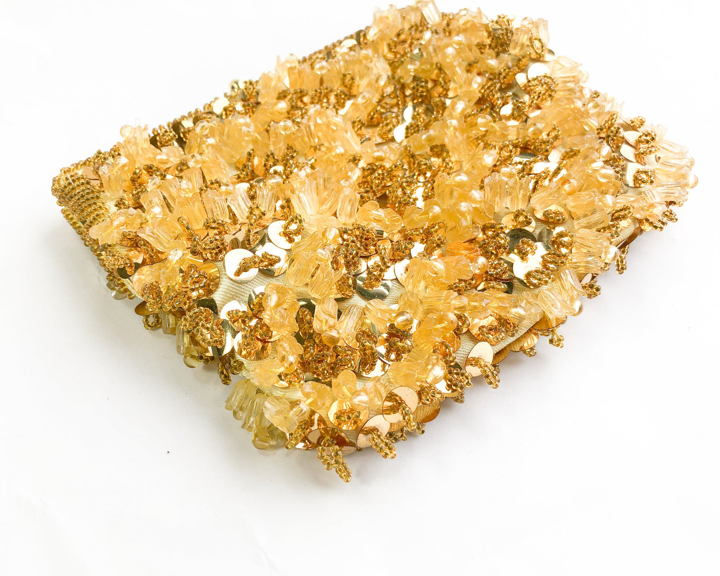 1950s Gold Beaded Sequin Clutch | Vintage Evening Handbag, Walborg