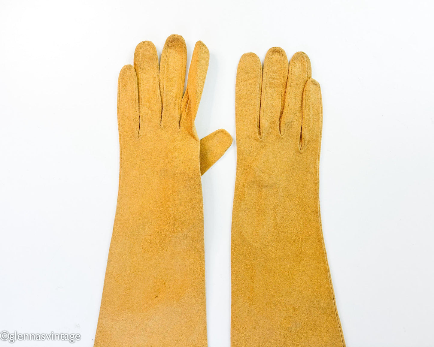 1950s Gold Suede Leather Gloves