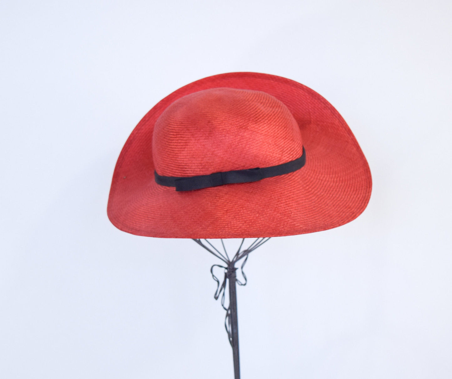 1980s Red Straw Sun Hat |