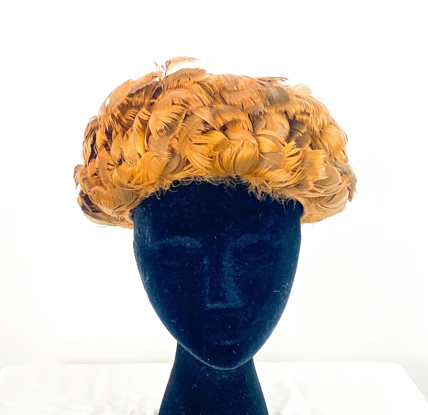 1960s Gold Feather Hat