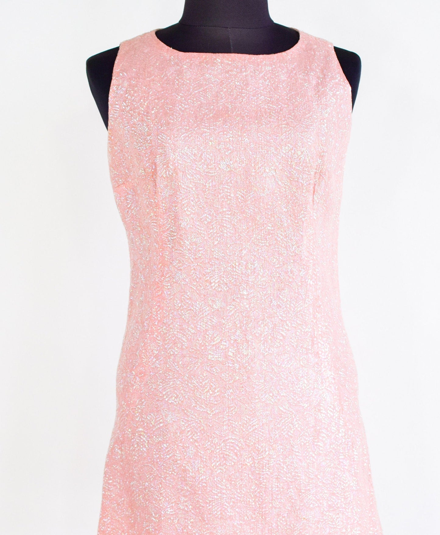 1960s Metallic Pink Mini Dress | 60s Bubblegum Pink Shift Dress | Twiggy Dress | XS