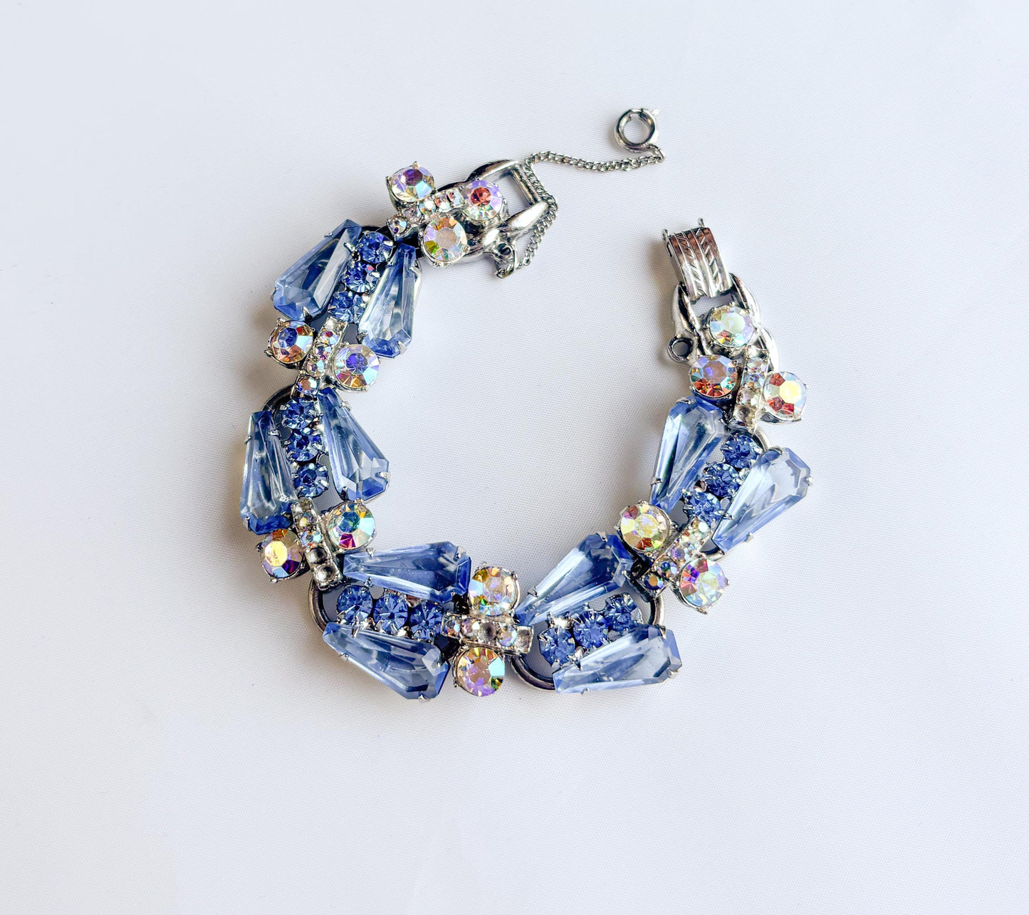 1960s Blue Rhinestone Bracelet | Evening Bracelet
