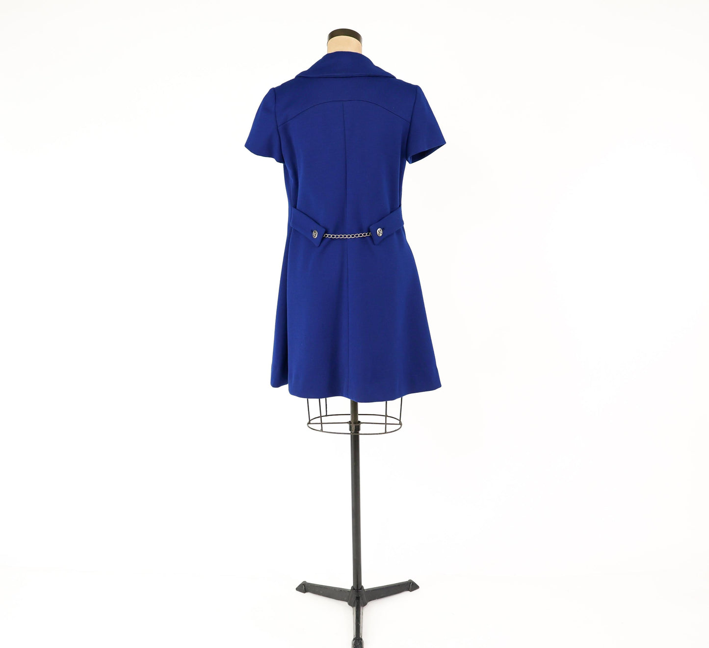 1960s Navy Blue Wool Dress | Navy Knit Shift,  Large