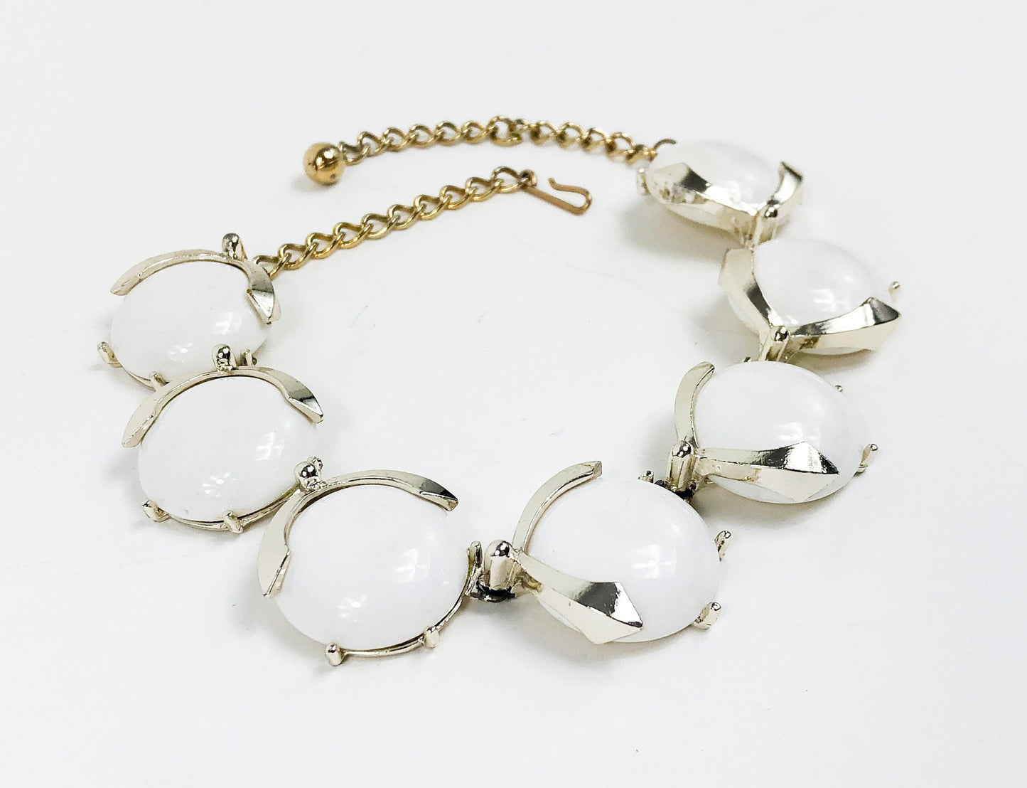 Coro | 1950s White Necklace  | 50s White Plastic Circles Choker | 50s White Plastic Necklace | Coro