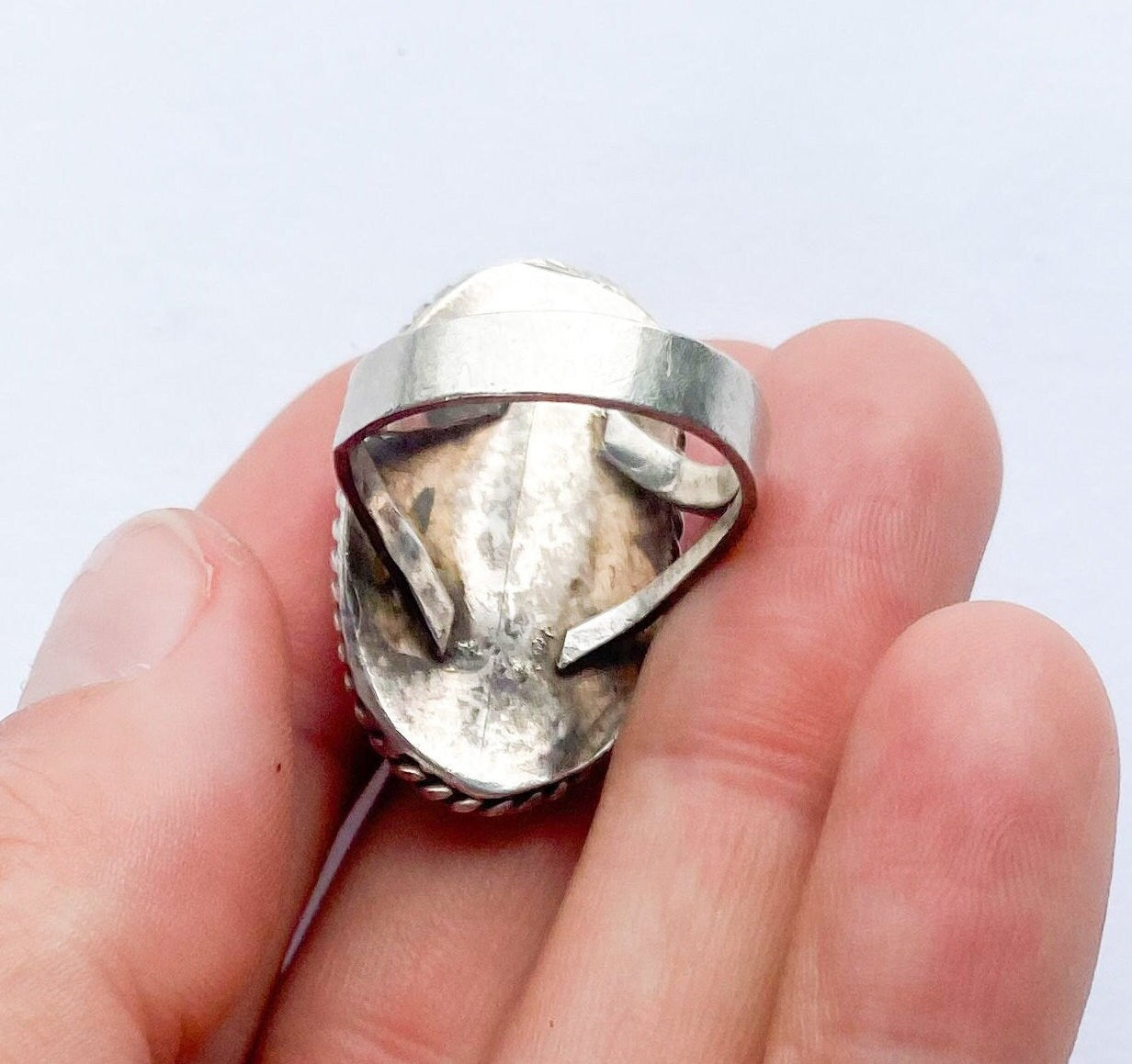 1960s Sterling Silver Turquoise Ring | Southwestern Style, Size 8 1/2