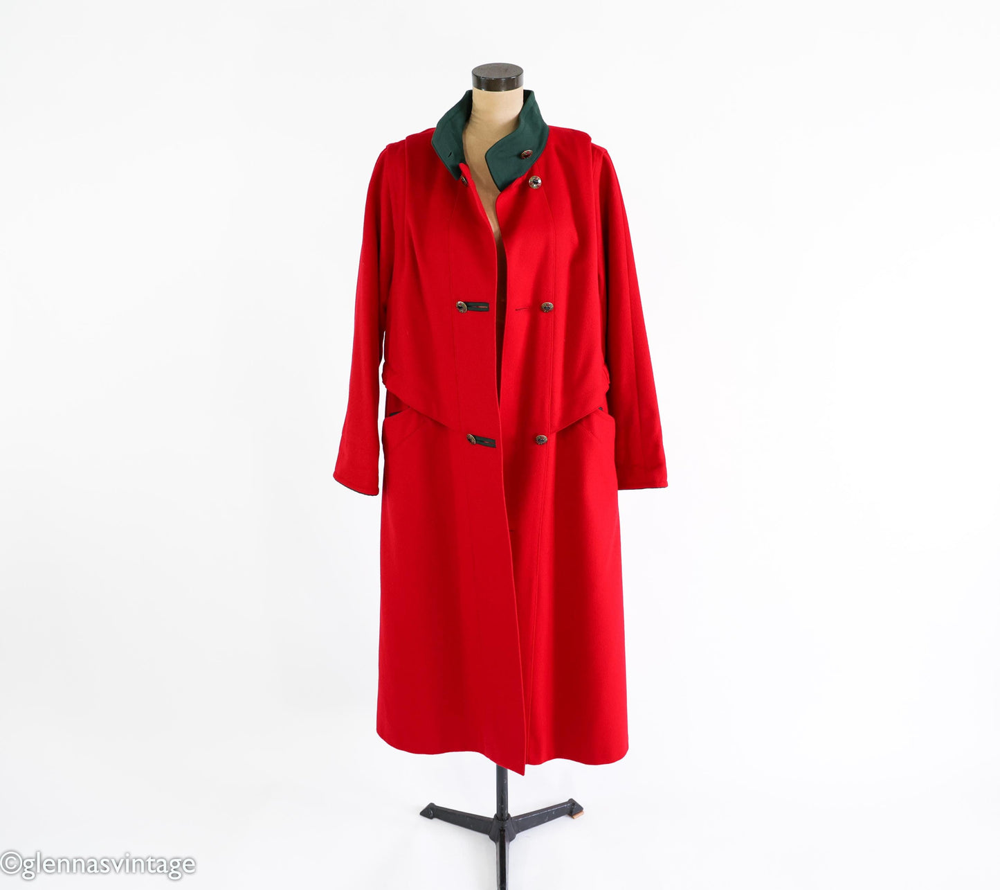 1980s Lodenfrey Red Wool Alpine Coat, 2XL, 48" Bust