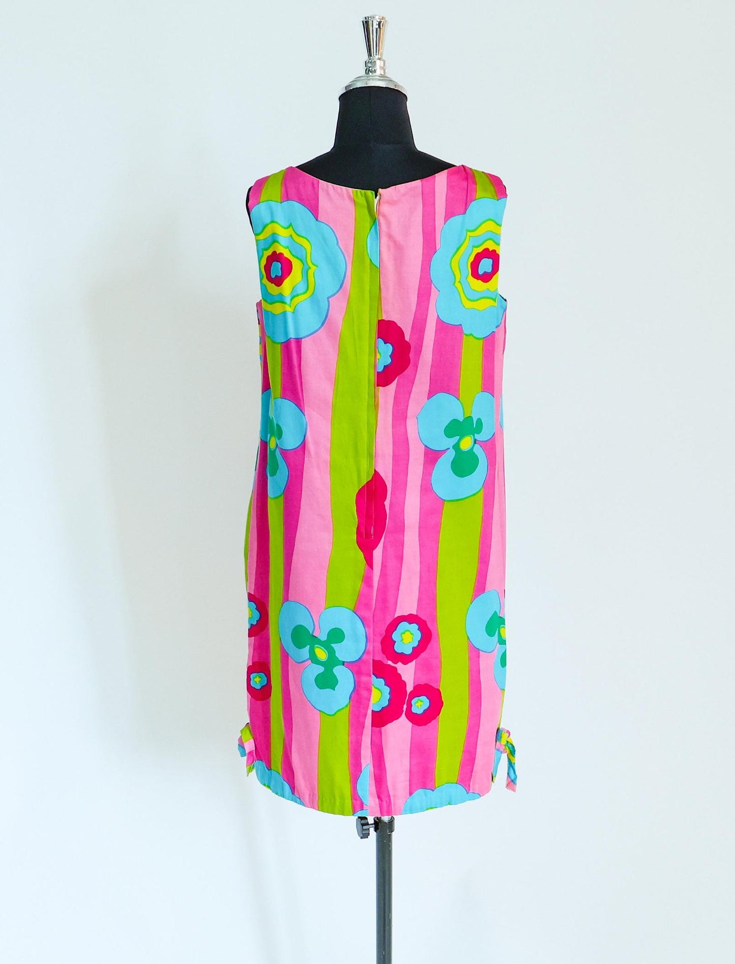 1960s Colorful Print Mini Dress