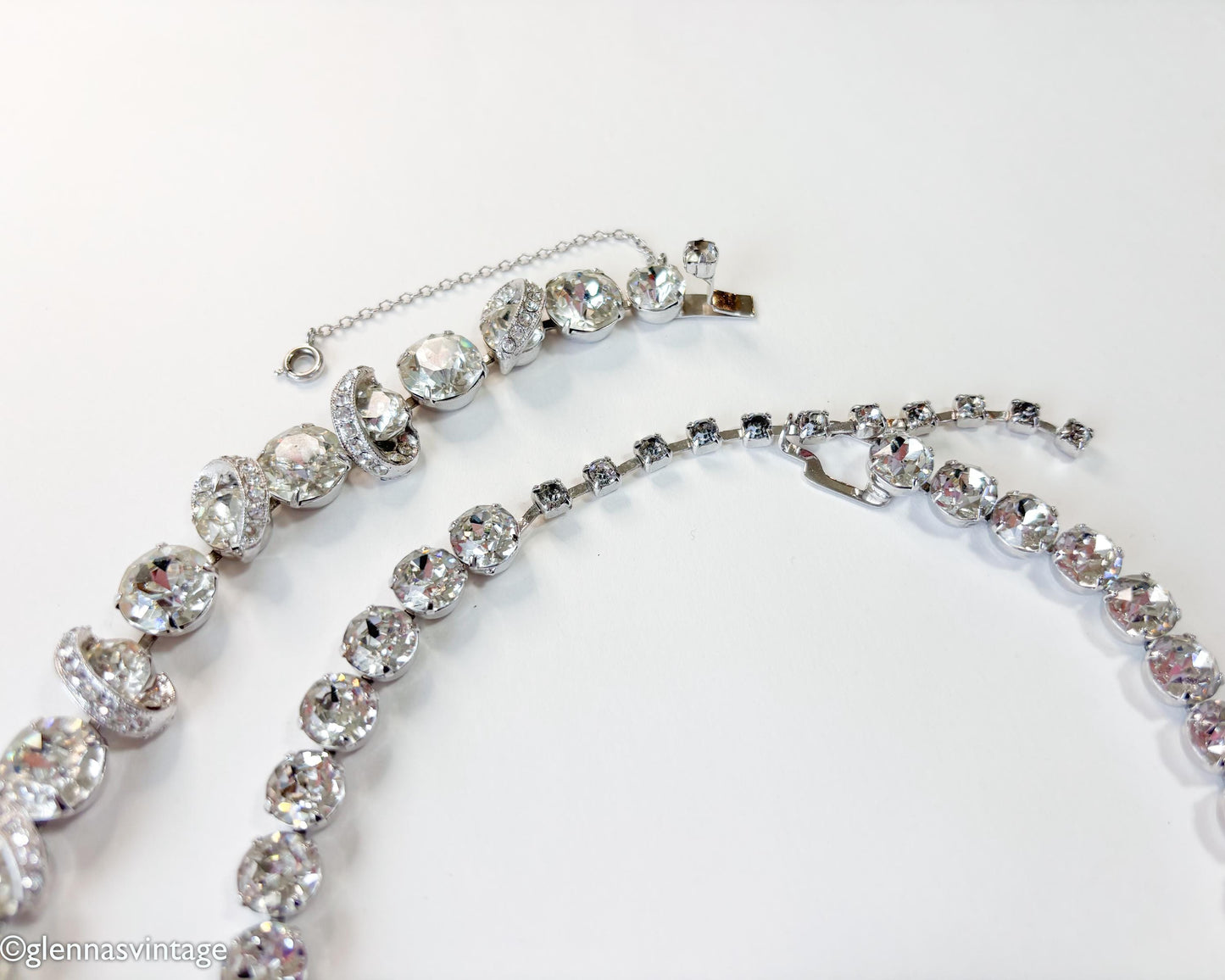 1950s Eisenberg Pavé Rhinestone Necklace & Bracelet Set