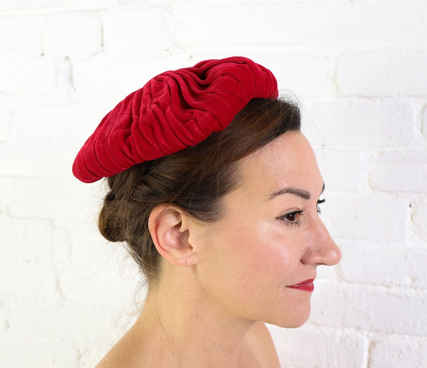 1950s Red Velvet Beret