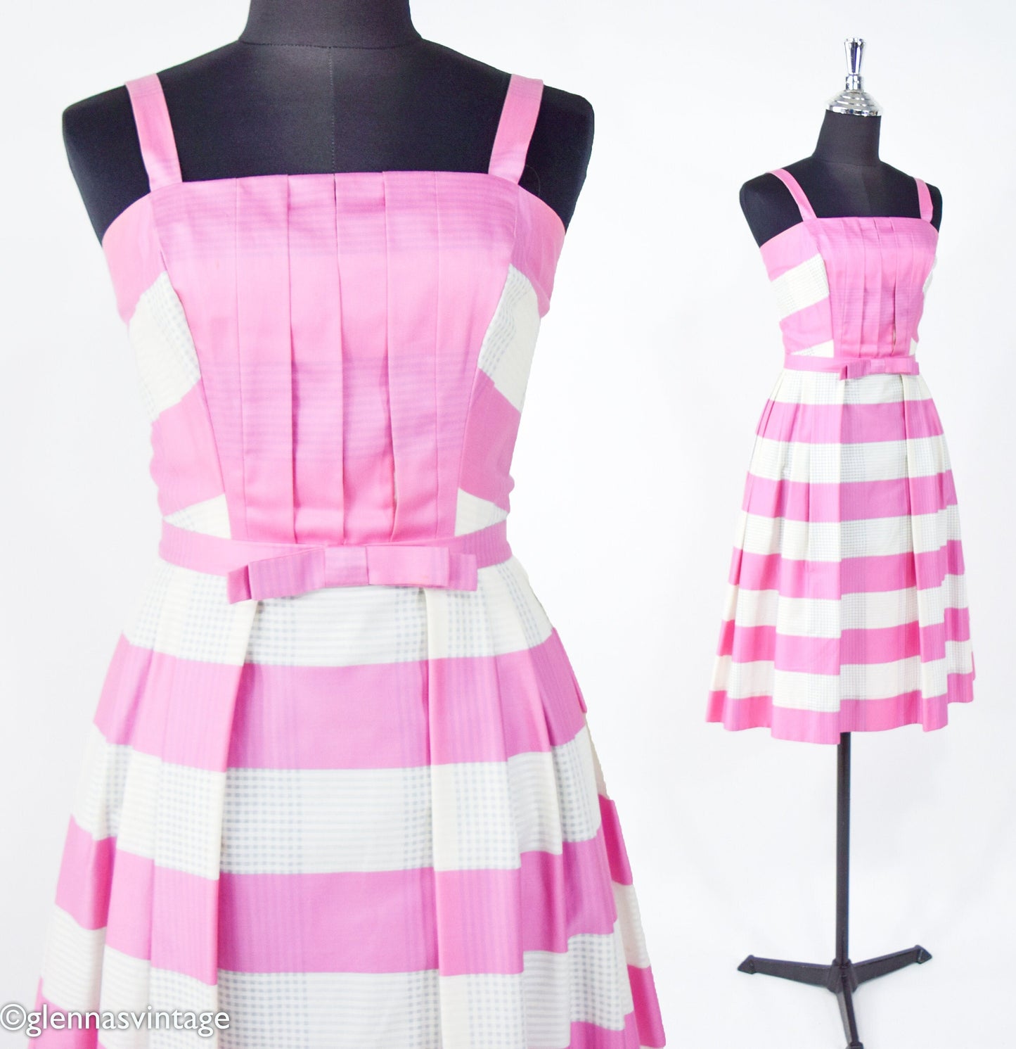 1950s Pink Stripe Sundress, Extra Small