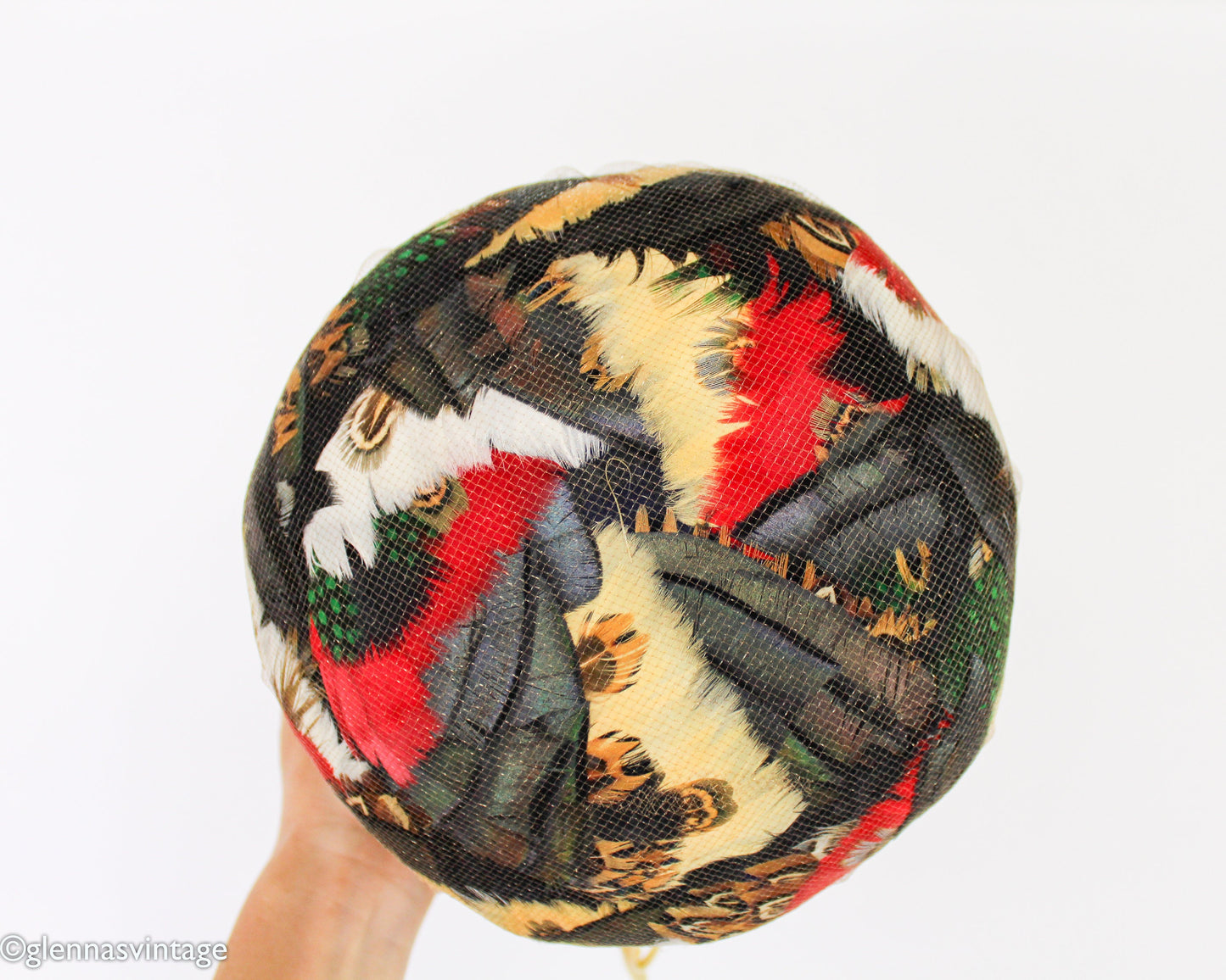 1960s Feather High Crown Bubble Hat