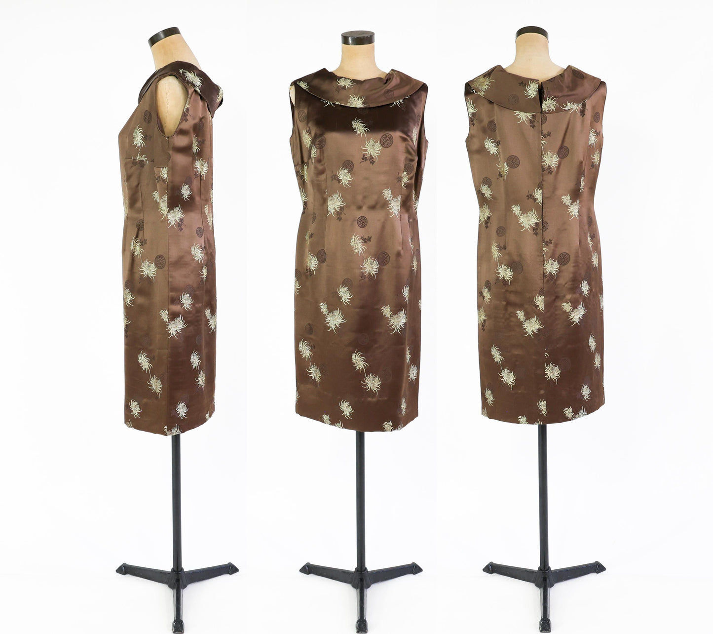 1950s Satin Jacquard Dress and Jacket Set, Plus Size