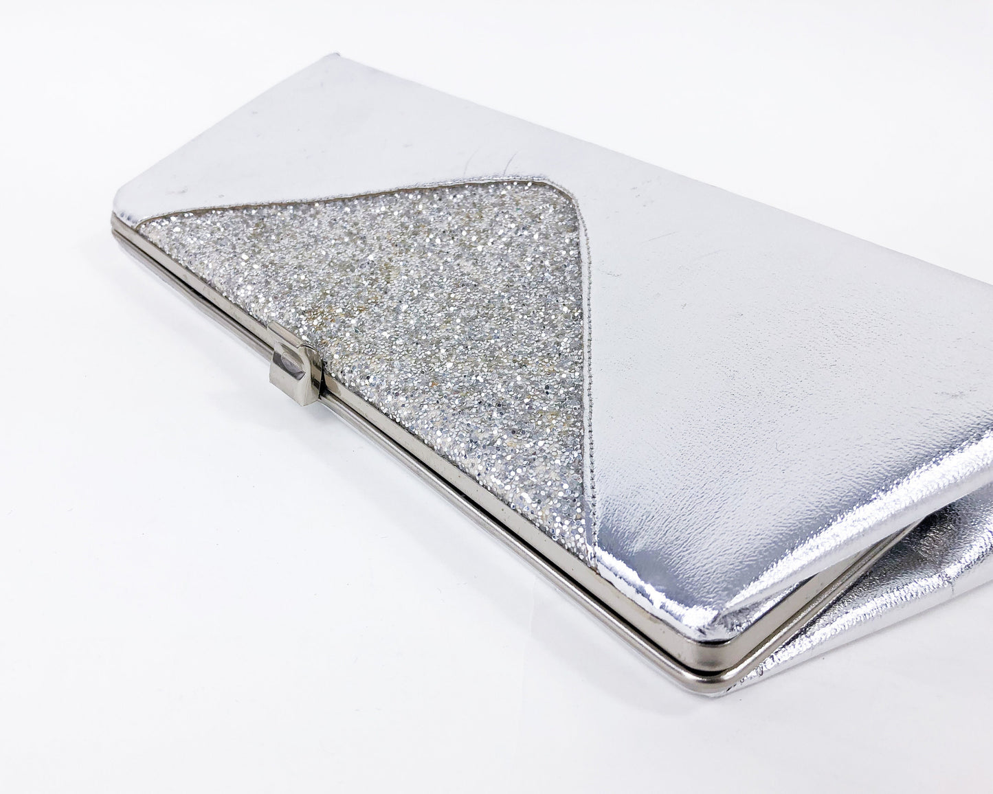 | Metallic Faux Leather Evening Bag