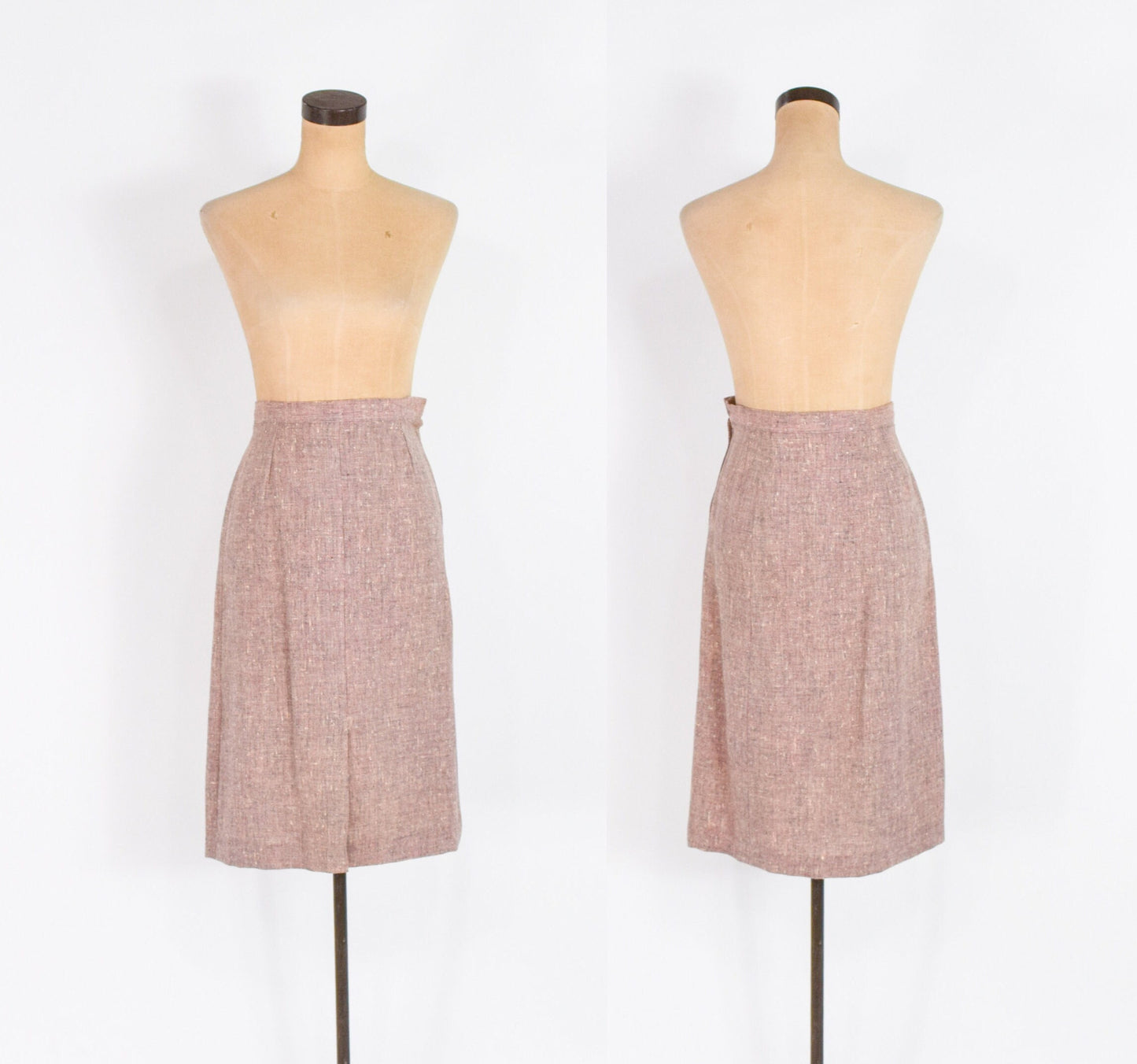 1950s Pink Wool Tweed Suit: A Wilshire Classic, Small