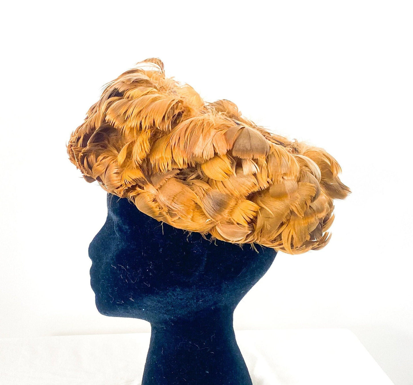 1960s Gold Feather Hat