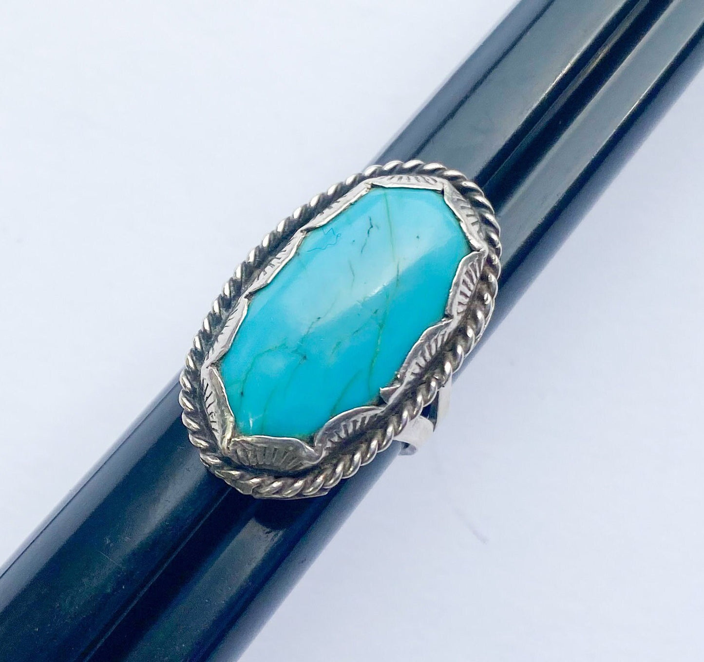 1960s Sterling Silver Turquoise Ring | Southwestern Style, Size 8 1/2