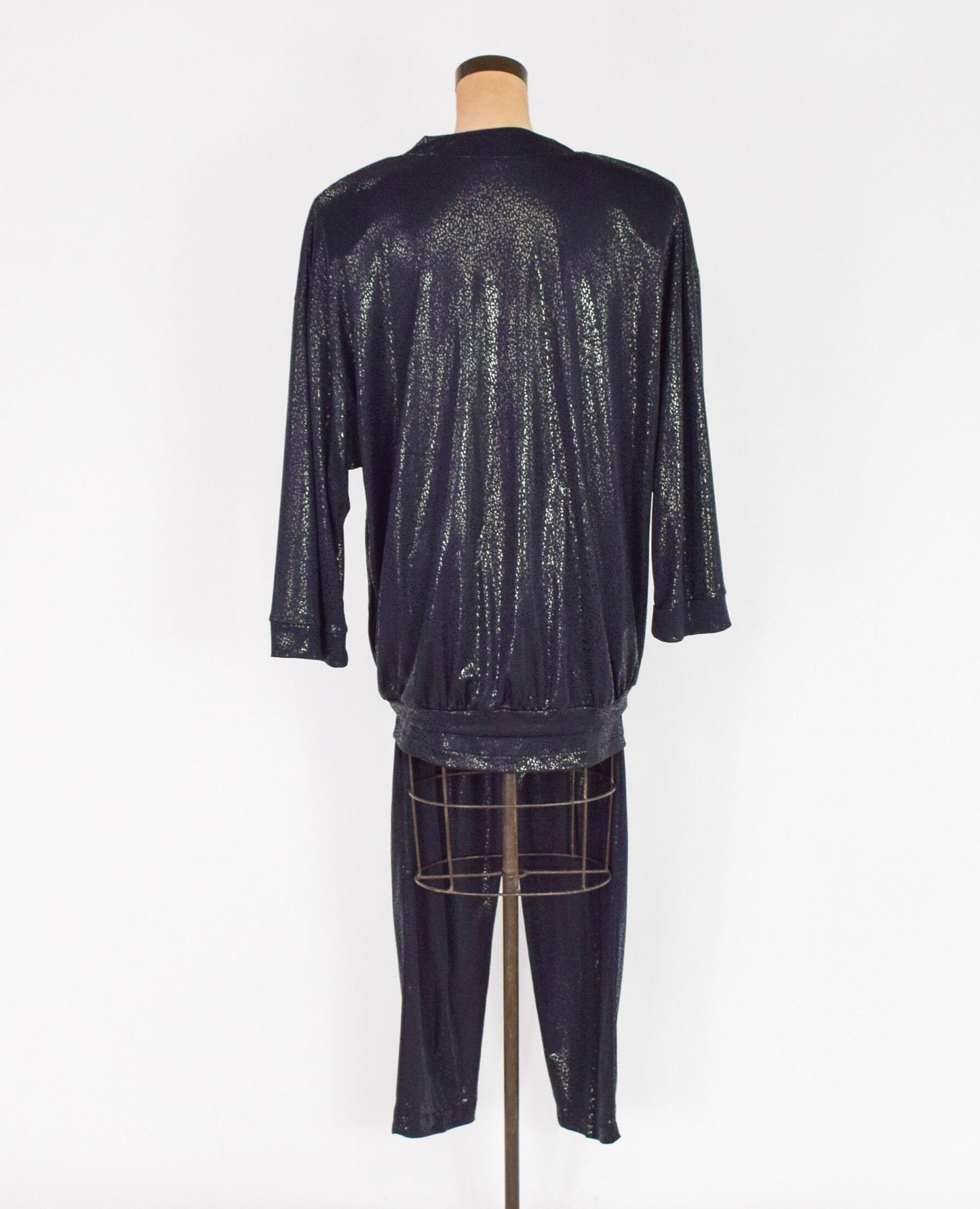 1980s Black Swimsuit Set, Jacket Slacks & Bathing Suit, Large
