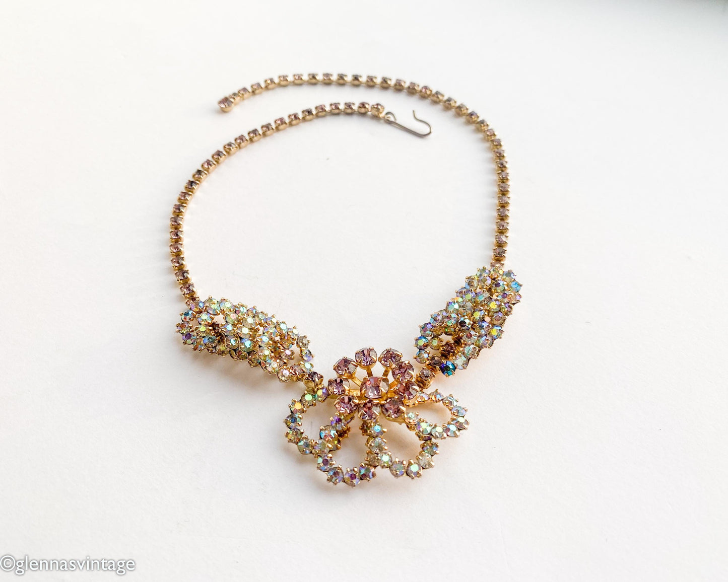 1950s Rhinestone Evening Necklace l 50s Rhinestone Choker