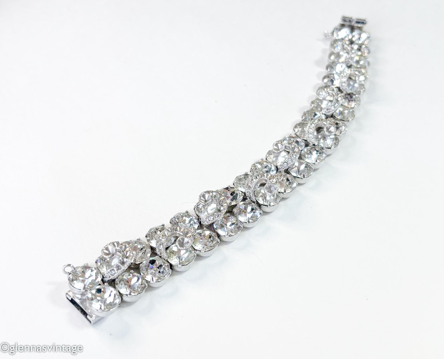 Eisenberg 1950s Rhinestone Bracelet | Silver Metal
