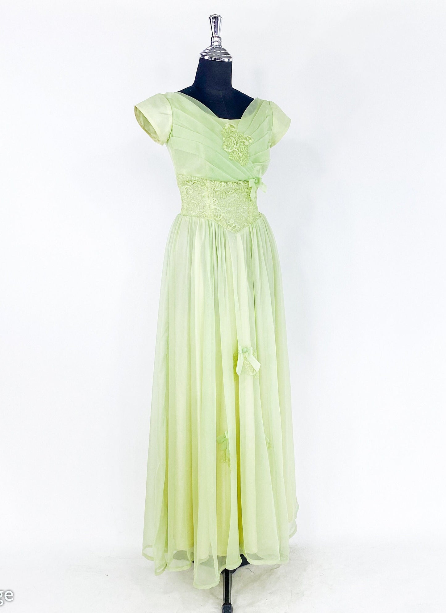 1950s Lime Green Evening Dress, Small