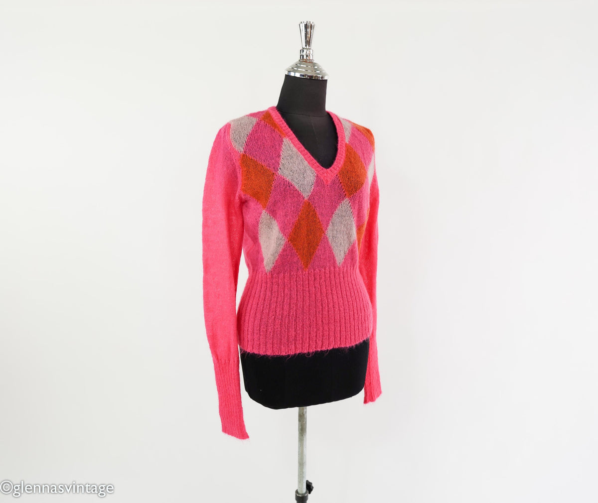 1980s Bright Pink Mohair Sweater, Medium
