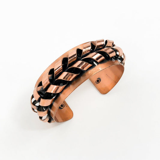1950s Copper Cuff Bracelet | 50s Copper Coil Bracelet